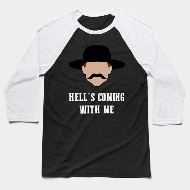 Hell's Coming Baseball T-Shirt by joefixit2